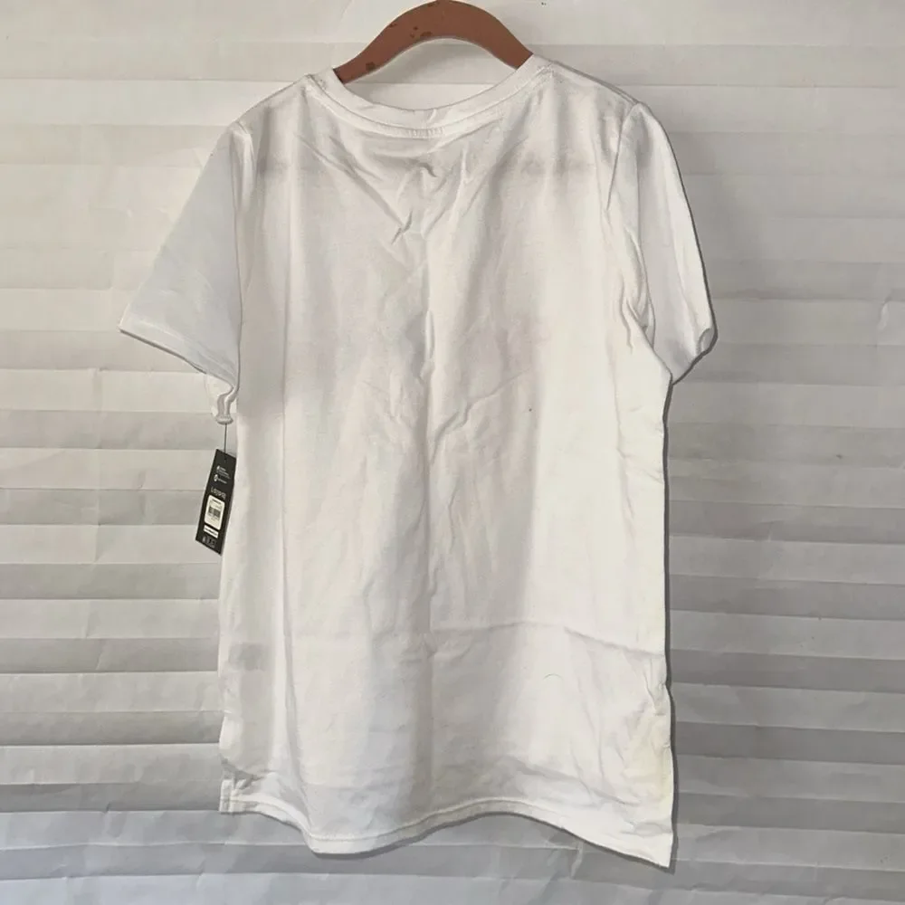Athletic Works Girls “Inspire” T-Shirt White Short Sleeve Size 10/12 Graphic Tee